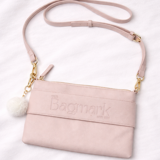 The Essential Pink Bundle - Includes Fabric Webbing Strap (Dusky Pink & White Mix) and Short Handle Strap