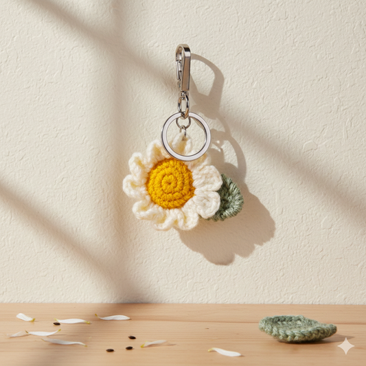 Hand Woven Crochet Charm - Daisy