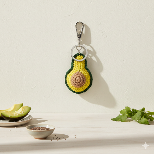 Hand Woven Crochet Charm - Avocado
